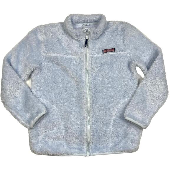 Vineyard Vines Girls Fuzzy Zippered Jacket Large (14) - Picture 1 of 3